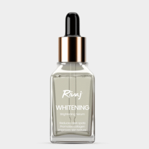 Bottle of Rivaj Whitening & Brightening Serum – lightweight skincare formula for glowing, even-toned skin.