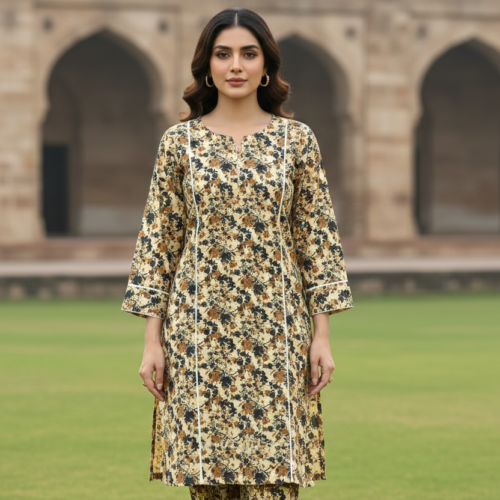 Premium Lawn 2 Piece Printed Suit – Unstitched Summer Lawn Collection for Ladies (Printed Qameez & Printed Dupatta)