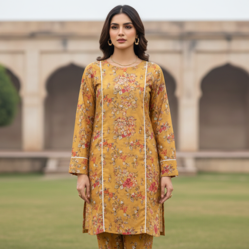 Premium Lawn 2 Piece Printed Suit – Unstitched Summer Lawn Collection for Ladies (Printed Qameez & Printed Dupatta)