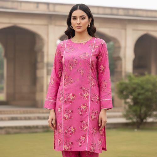 Premium Lawn 2 Piece Printed Suit – Unstitched Summer Lawn Collection for Ladies (Printed Qameez & Printed Dupatta)